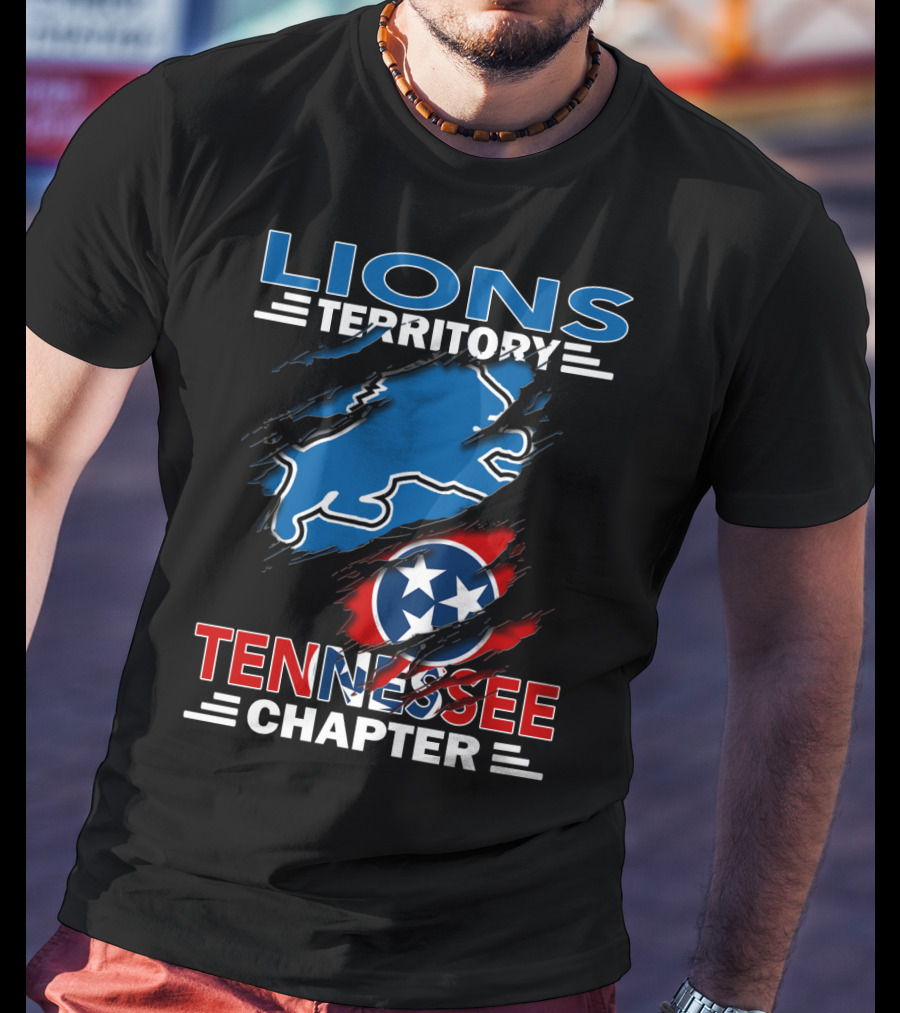 Lions Territory Tennessee Chapter Rip Through State Flag T-Shirt