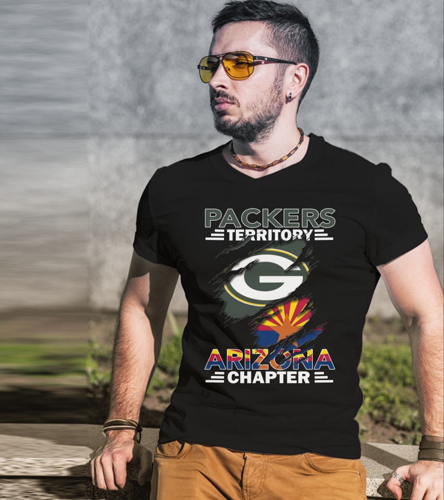 Packers Territory Arizona Chapter Green Bay Packers Logo Arizona Flag T-Shirt