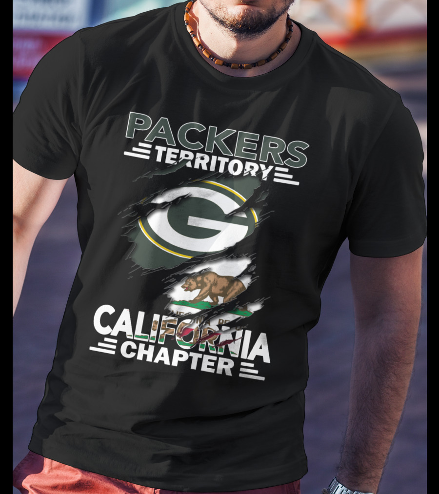 Packers Territory California Chapter Green Bay Bear Flag T-Shirt
