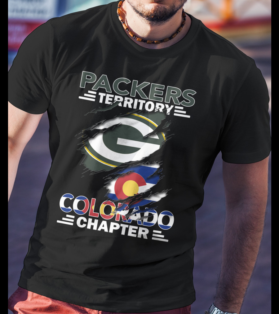 Packers Territory Colorado Chapter Green Bay Colorado Flag T-Shirt