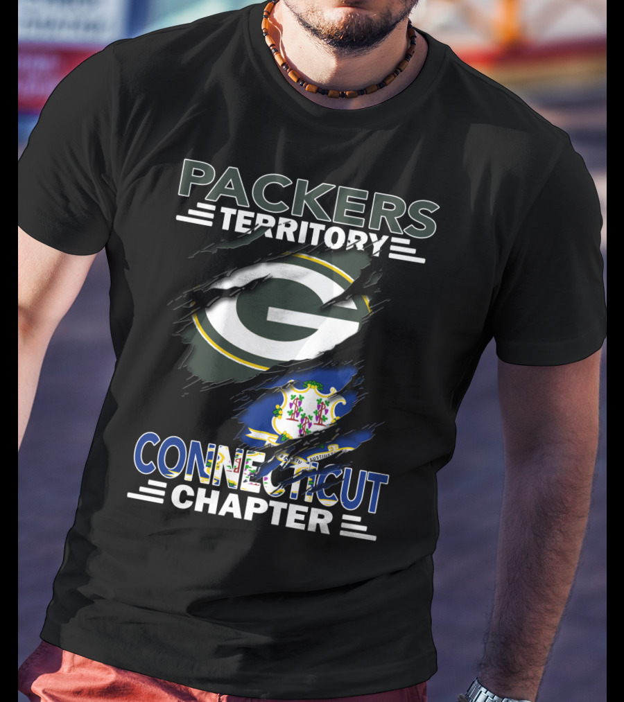 Packers Territory Connecticut Chapter Green Bay Logo And Connecticut State Emblem T-Shirt