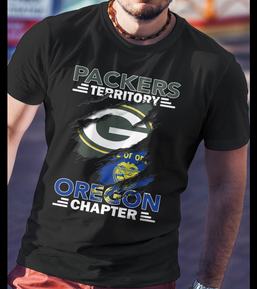 Packers Territory Green Bay Logo Oregon Chapter State Flag T-Shirt