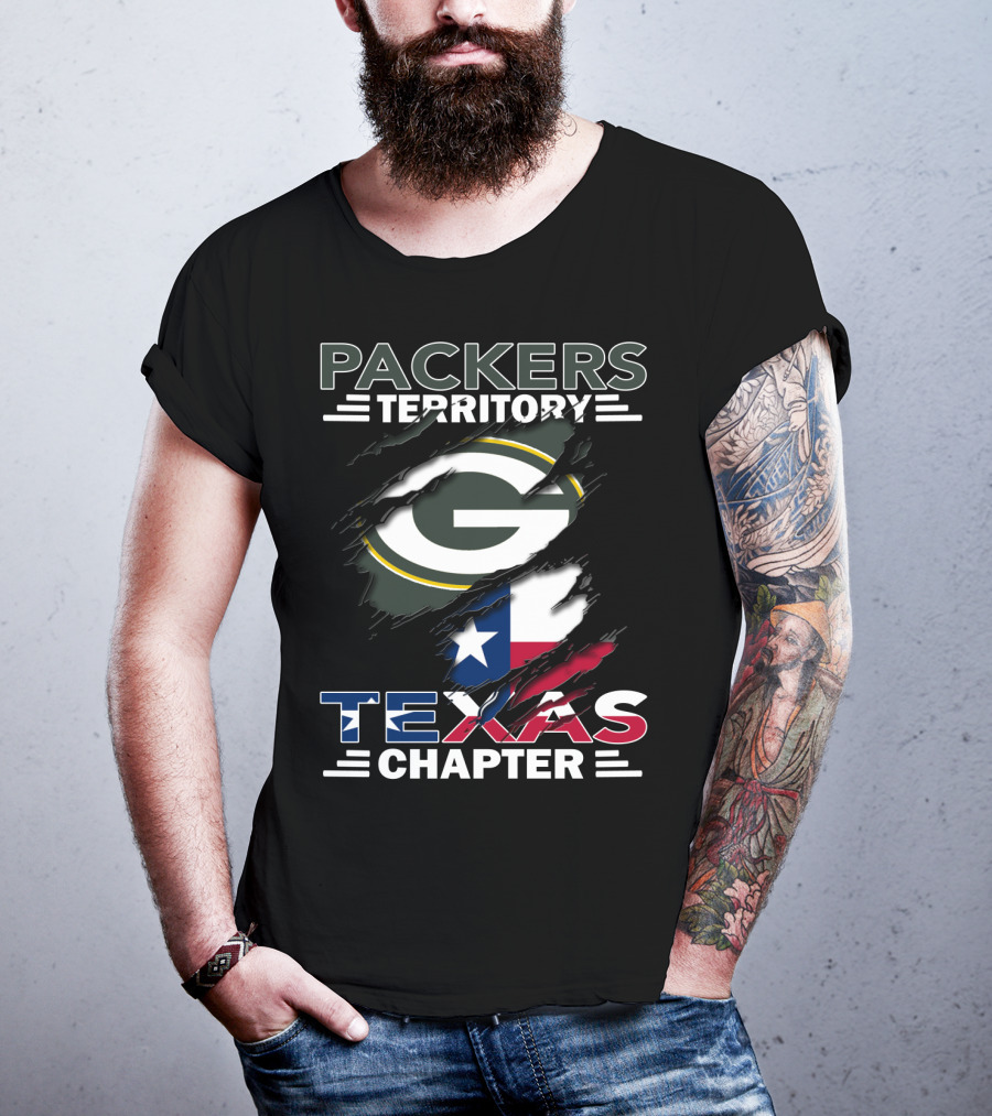 Packers Territory Texas Chapter Green Bay Icon And Lone Star T-Shirt