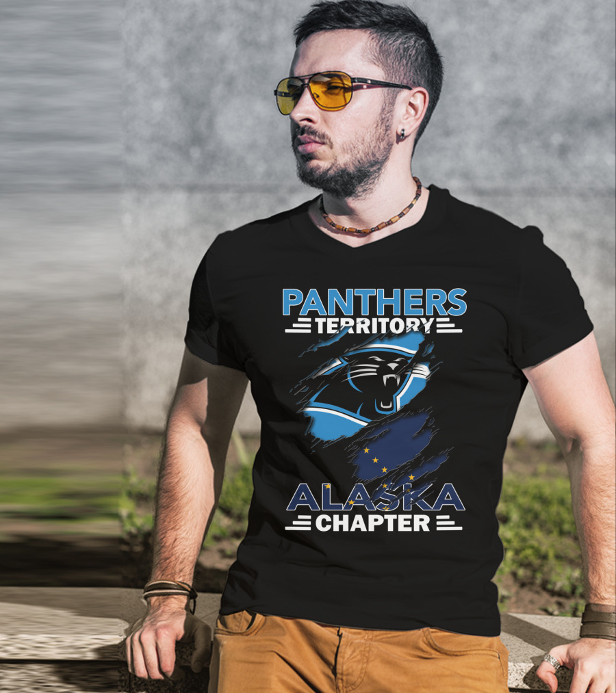 Panthers Territory Alaska Chapter Carolina Logo With Alaska Flag Elements T-Shirt