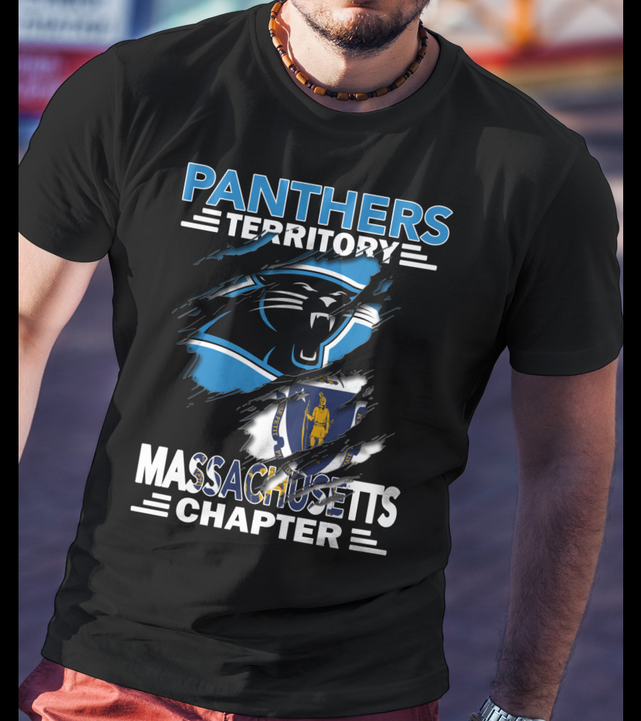 Panthers Territory Massachusetts Chapter NFL Fan Club Badge T-Shirt