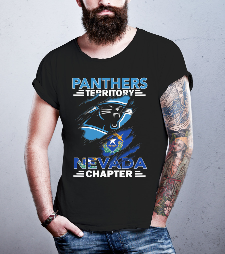 Panthers Territory Nevada Chapter Logo With Nevada State Flag T-Shirt