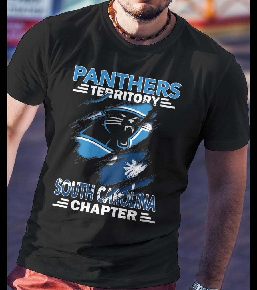 Panthers Territory South Carolina Chapter Logo With Iconic Panther And Palm T-Shirt