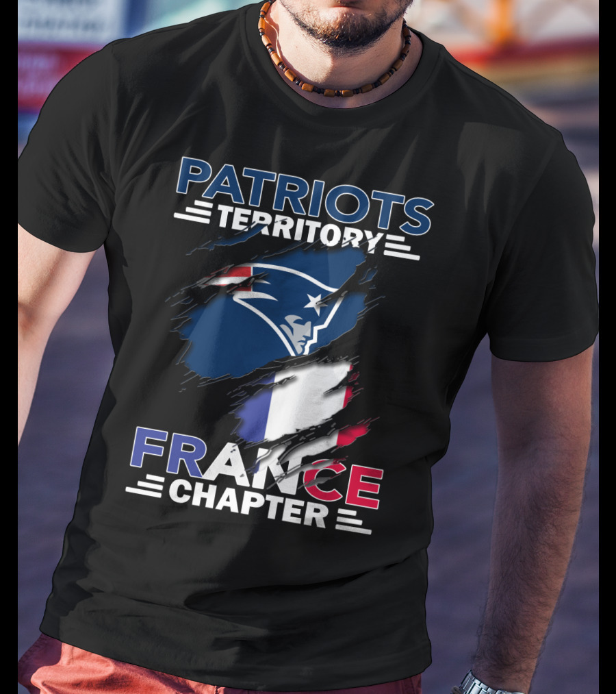 New England Patriots Territory France Chapter Flag T-Shirt