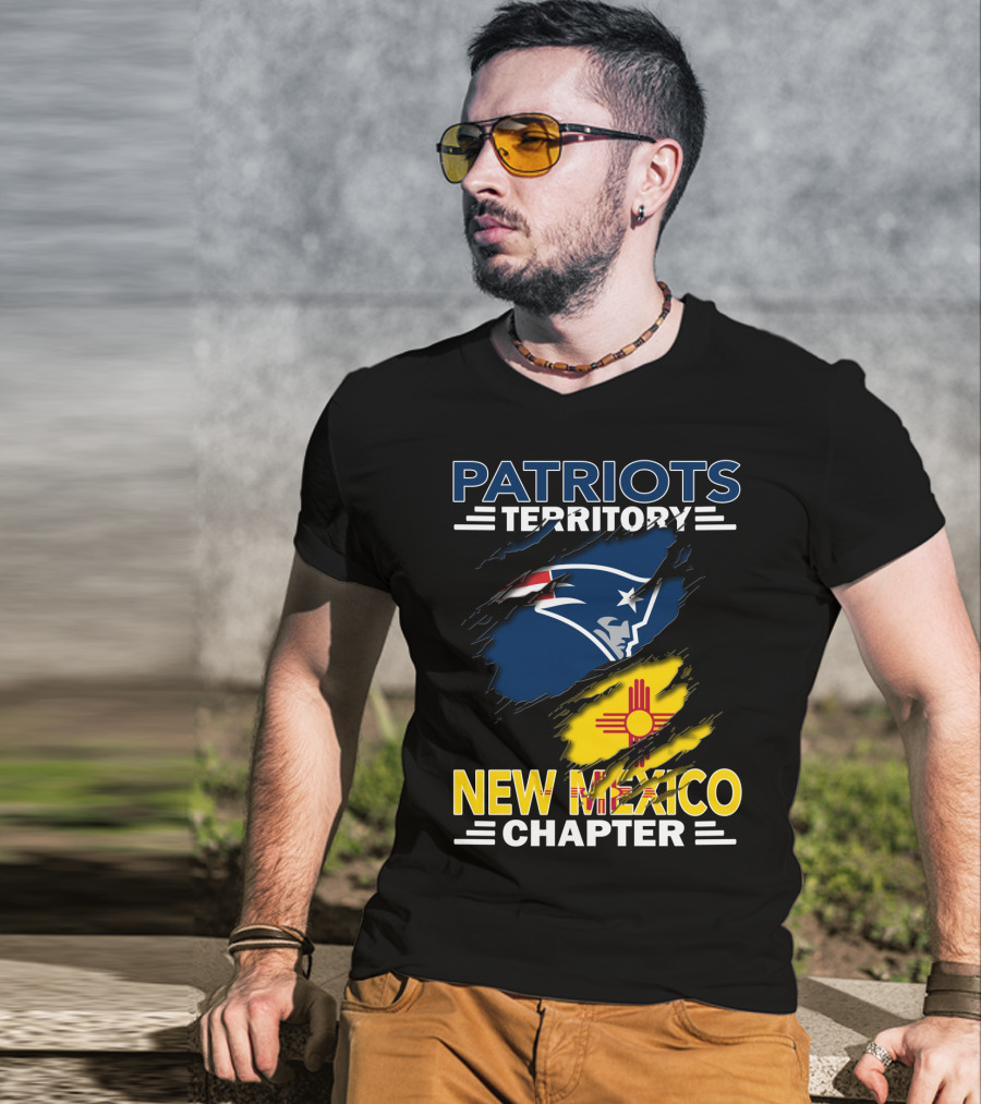 Patriots Territory New Mexico Chapter Patriots Head Logo And New Mexico Flag T-Shirt