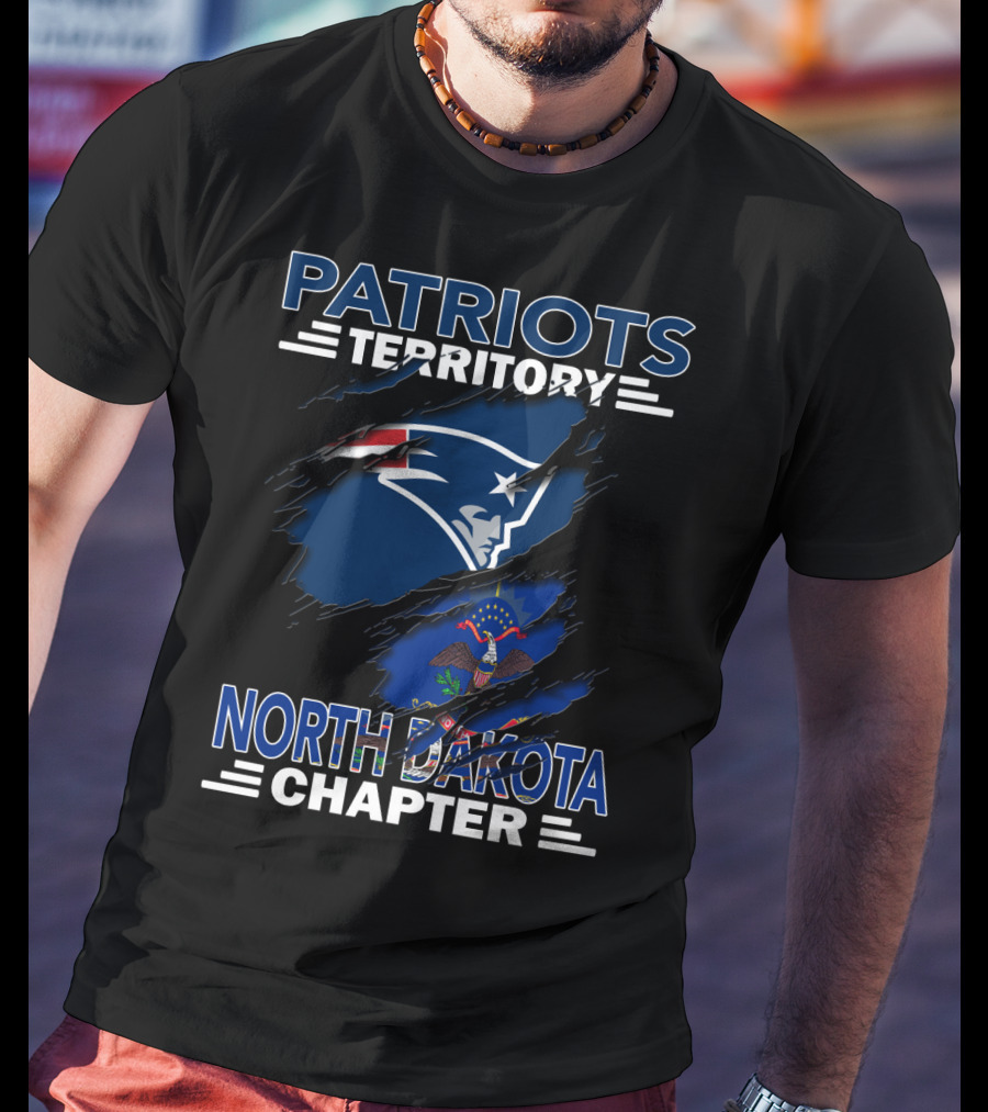 Patriots Territory North Dakota Chapter With Team Logo And State Flag T-Shirt