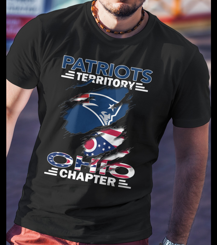 Patriots Territory Ohio Chapter Logo With American And Ohio Flag Elements T-Shirt