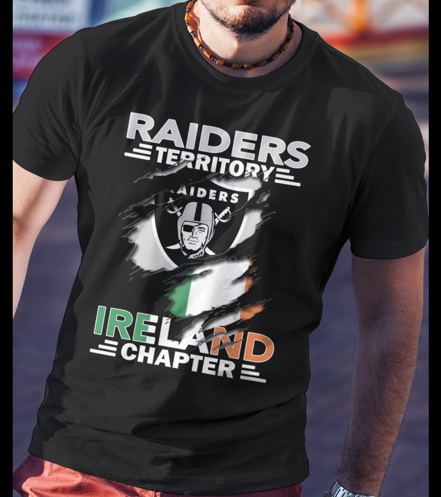 Raiders Territory Ireland Chapter Shield With Irish Flag T-Shirt
