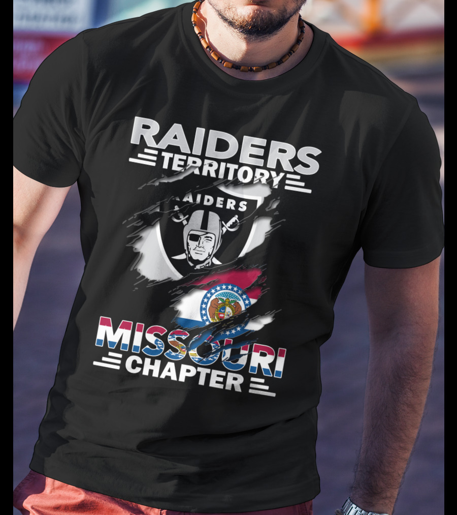 Raiders Territory Missouri Chapter Flag Raiders Logo Missouri State T-Shirt