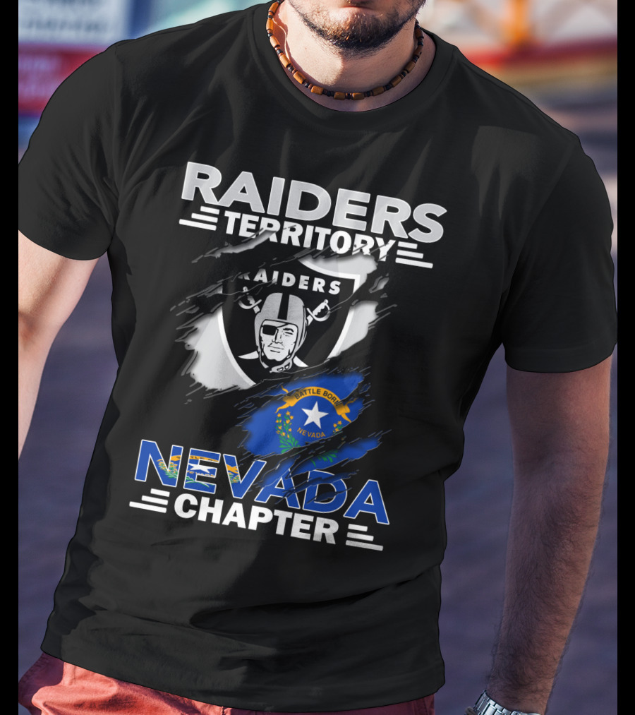 Raiders Territory Nevada Chapter Battle Born Flag Crest T-Shirt