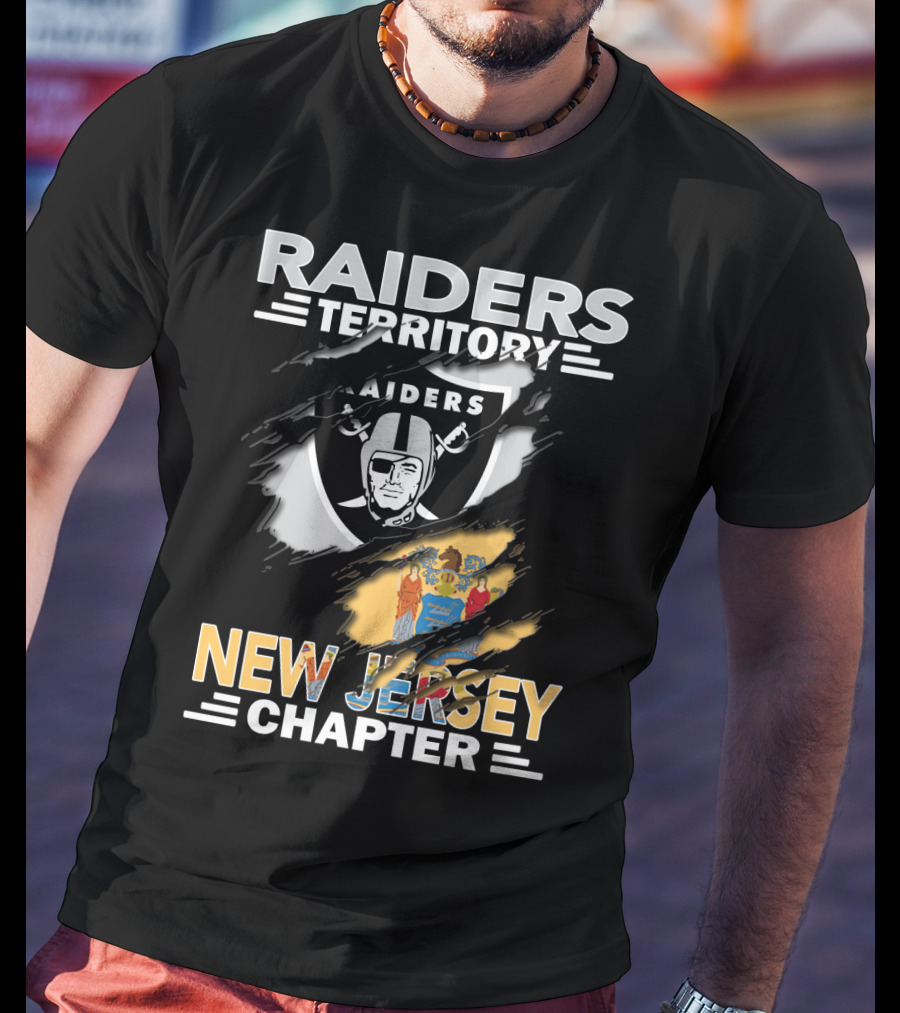 Raiders Territory New Jersey Chapter Raiders Logo New Jersey State Emblem T-Shirt