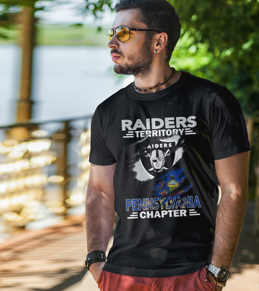 Raiders Territory Pennsylvania Chapter Flag And Logo Mashup T-Shirt