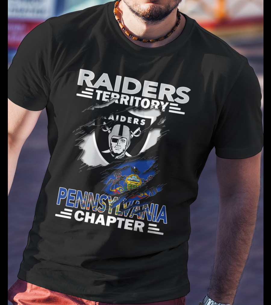 Raiders Territory Pennsylvania Chapter Flag And Logo Mashup T-Shirt