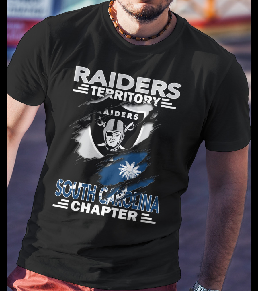 Raiders Territory South Carolina Chapter Raiders Logo Palmetto Tree And Crescent Motif T-Shirt