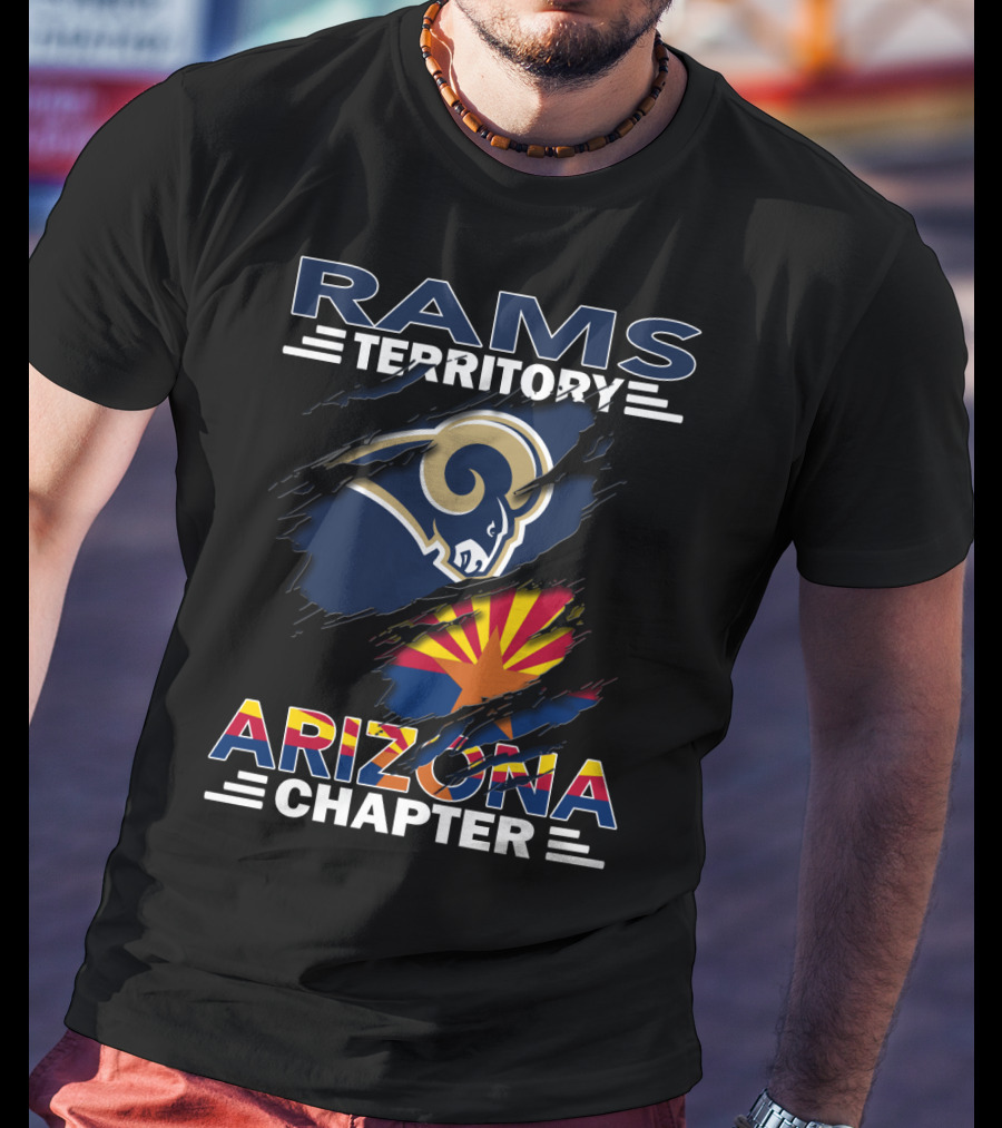 Rams Territory Arizona Chapter Logo With Arizona Flag And Rams T-Shirt