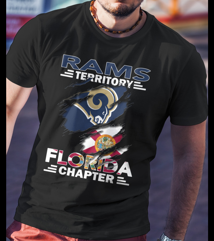 Rams Territory Florida Chapter Flag And Team Logo Fusion T-Shirt