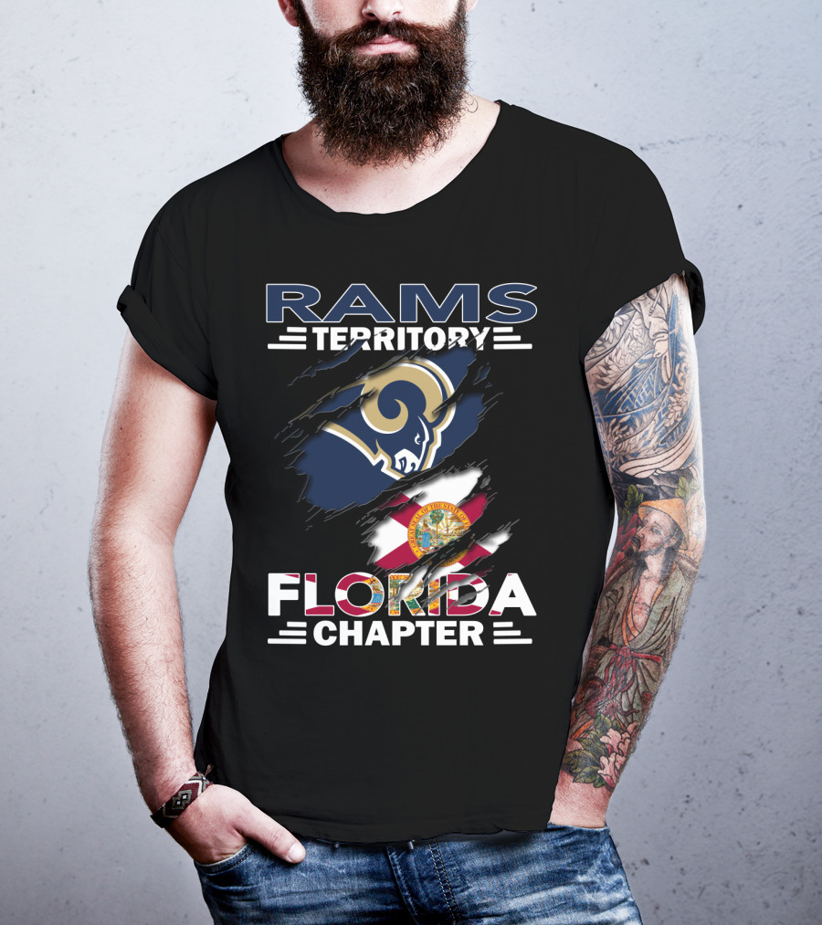 Rams Territory Florida Chapter Flag And Team Logo Fusion T-Shirt