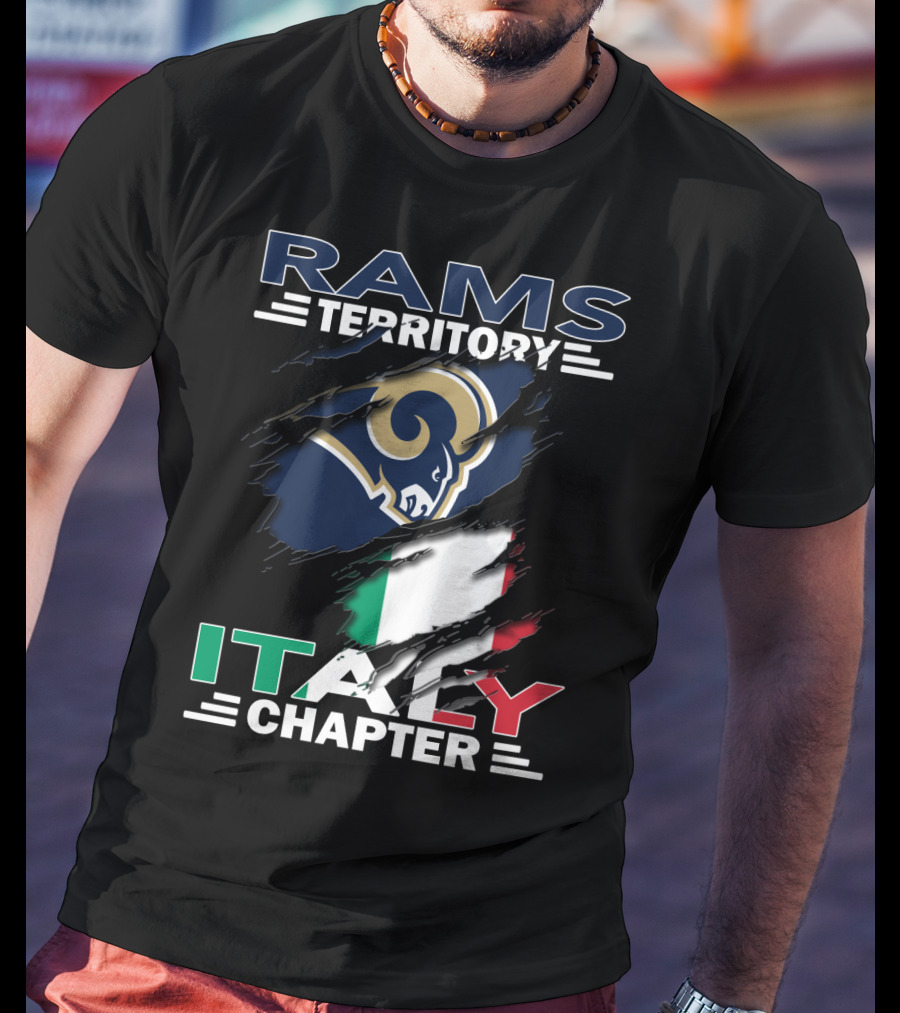 Rams Territory Italy Chapter NFL Team Italia Flag T-Shirt
