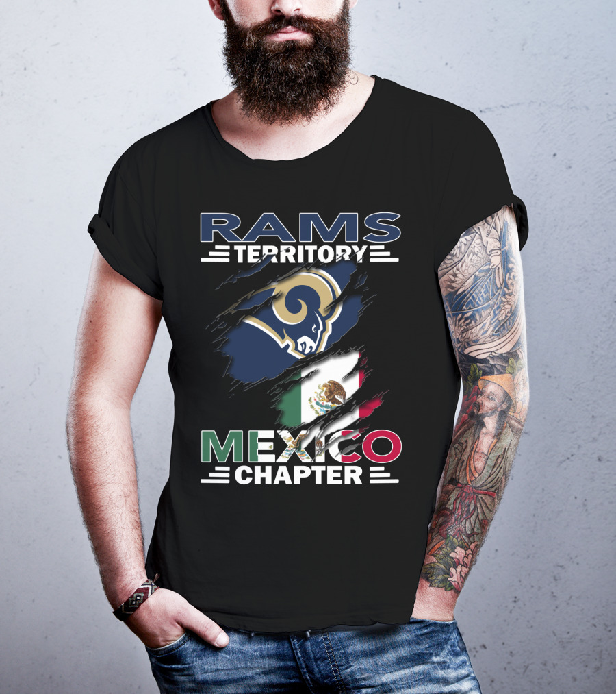 Rams Territory Mexico Chapter Flag With Rams Logo Combination T-Shirt