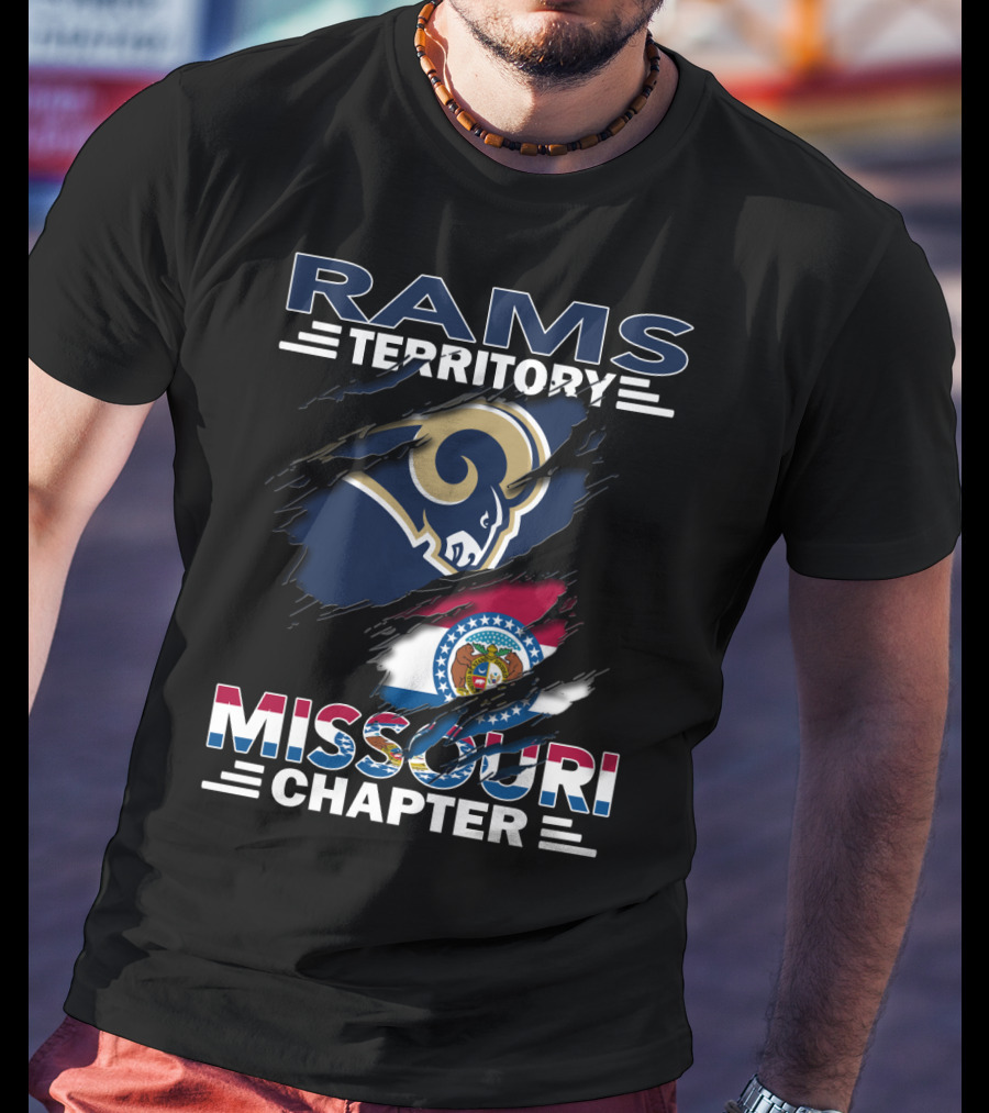 Rams Territory Missouri Chapter Ram Mascot And State Flag T-Shirt