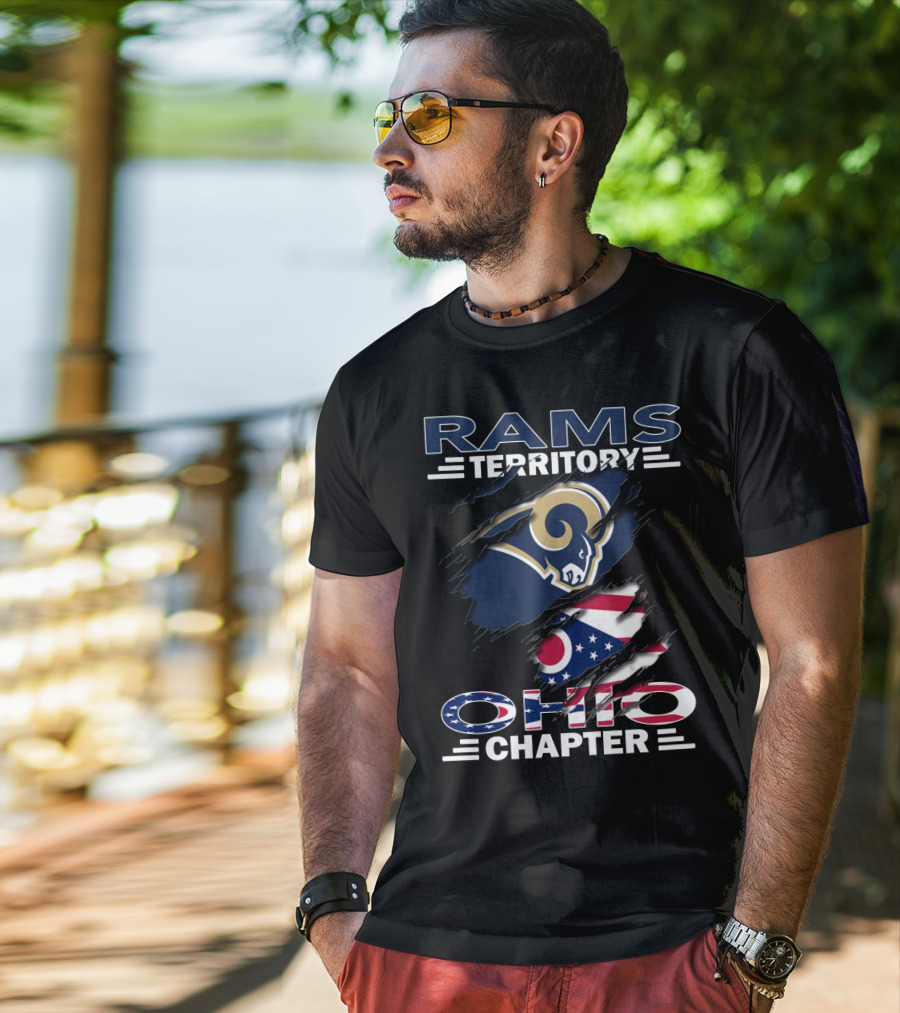 Rams Territory Ohio Chapter NFL Team Ohio Flag Fan Edition T-Shirt