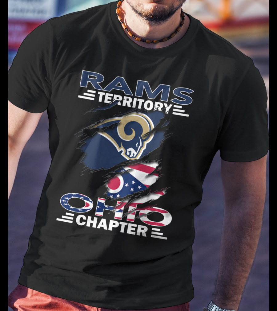 Rams Territory Ohio Chapter NFL Team Ohio Flag Fan Edition T-Shirt