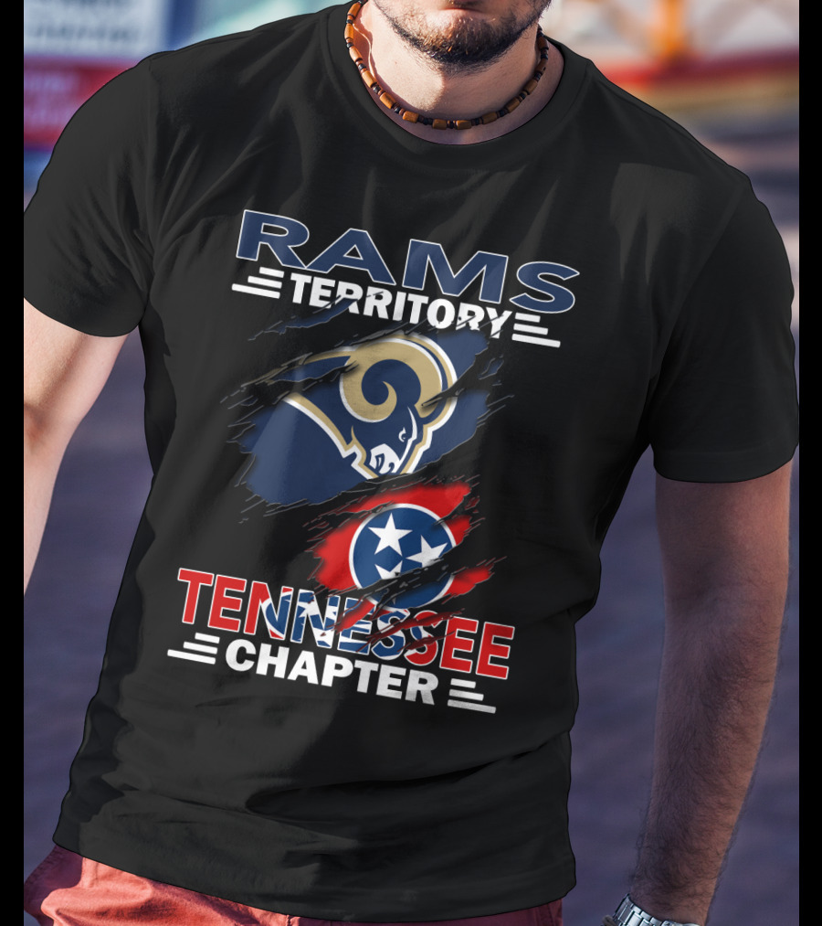 Rams Territory Tennessee Chapter NFL Rams Logo Tennessee State Flag T-Shirt