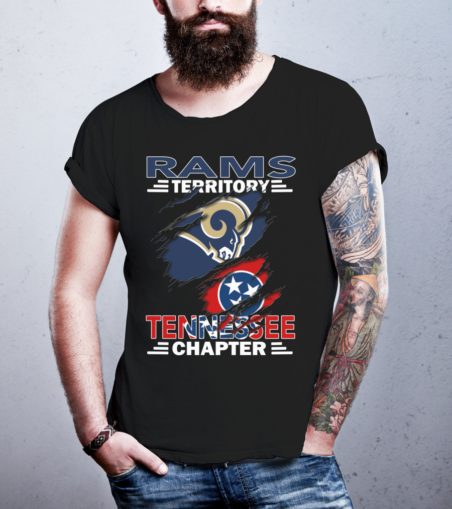 Rams Territory Tennessee Chapter NFL Rams Logo Tennessee State Flag T-Shirt