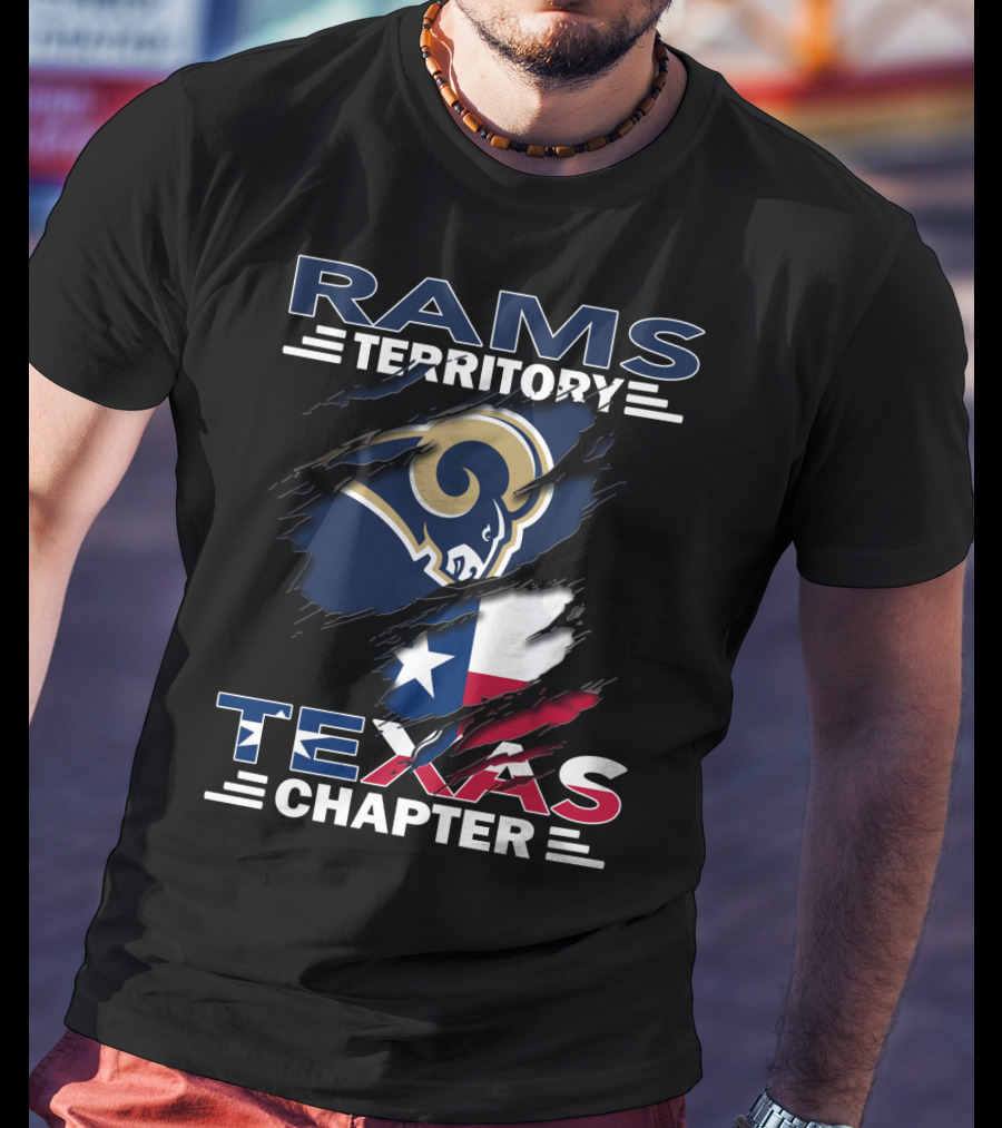 Rams Territory Texas Chapter Sports Logo With Flag T-Shirt