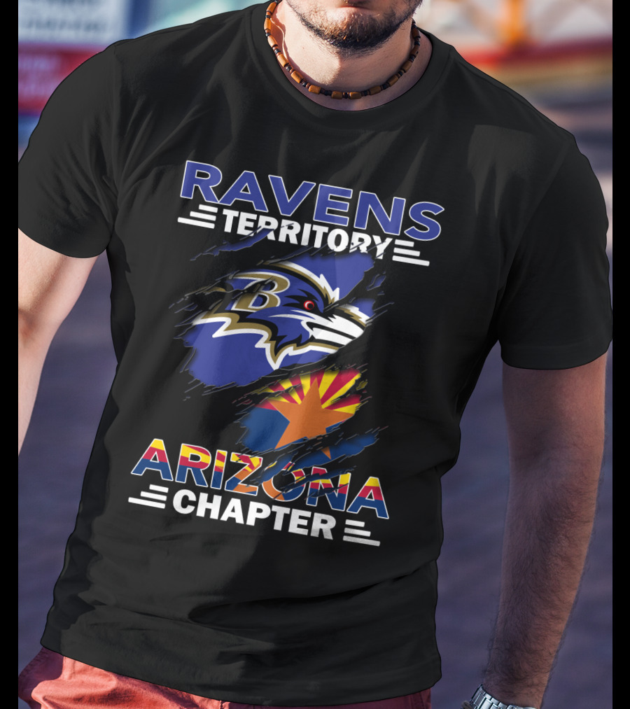 Ravens Territory Arizona Chapter Baltimore Ravens Logo Arizona Flag T-Shirt