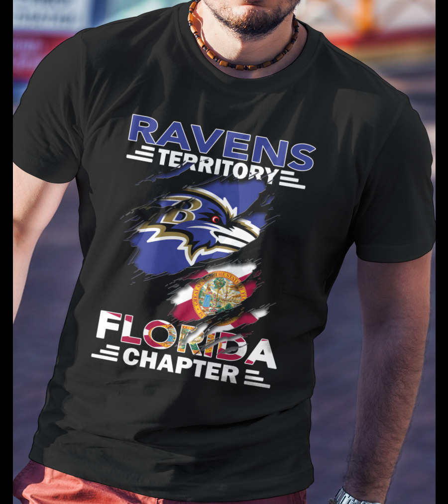 Ravens Territory Florida Chapter Logo With State Flag Elements T-Shirt