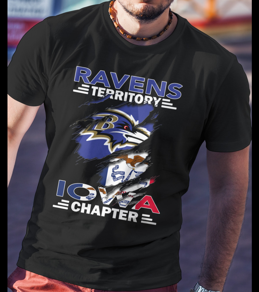 Ravens Territory Iowa Chapter NFL Sports Fandom Fanbase T-Shirt