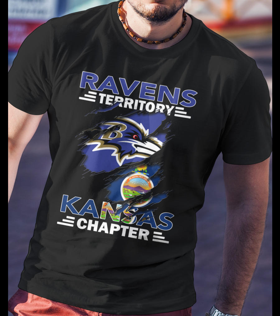 Ravens Territory Kansas Chapter Baltimore Ravens Kansas State Seal T-Shirt