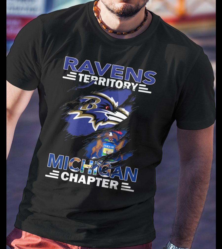 Ravens Territory Michigan Chapter Baltimore Ravens Michigan Seal T-Shirt