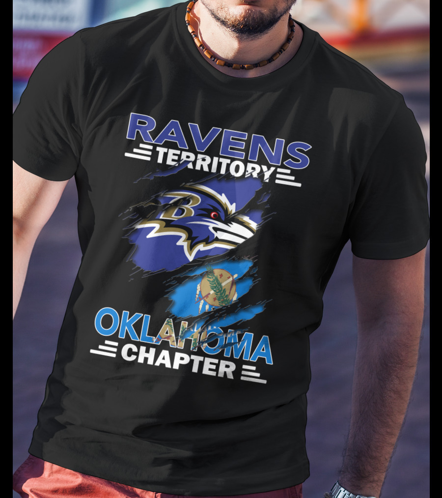 Ravens Territory Oklahoma Chapter Baltimore Football Fan Club T-Shirt