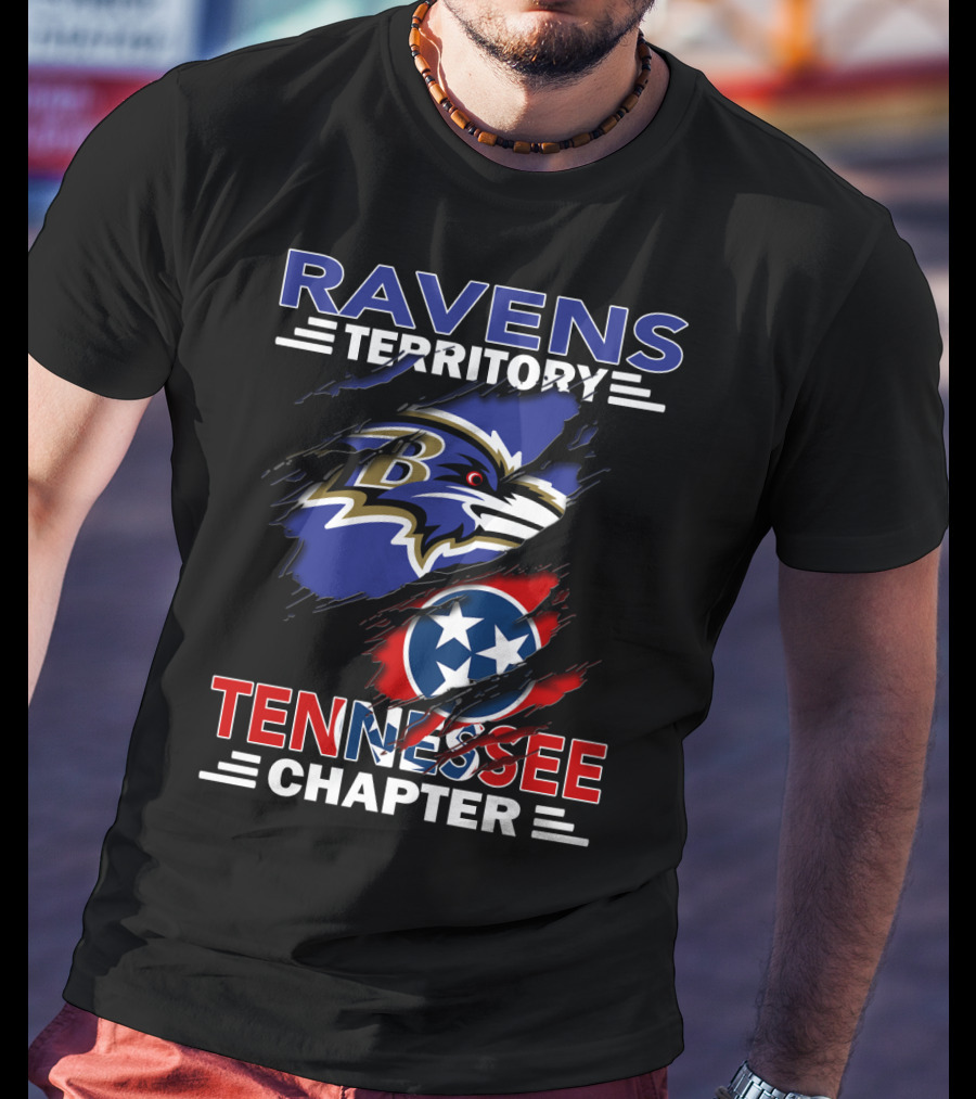 Ravens Territory Tennessee Chapter Baltimore Ravens Tennessee Flag T-Shirt