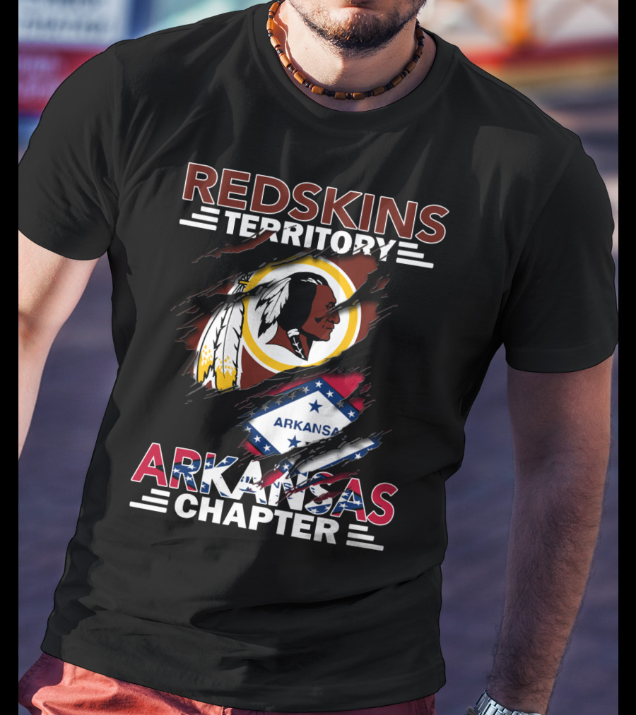 Redskins Territory Arkansas Chapter Nfl Logo With State Flag T-Shirt