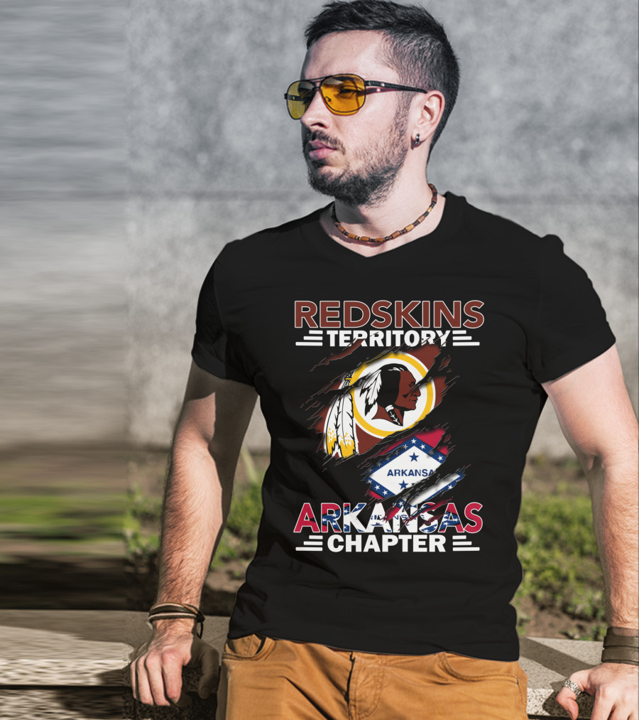 Redskins Territory Arkansas Chapter Nfl Logo With State Flag T-Shirt