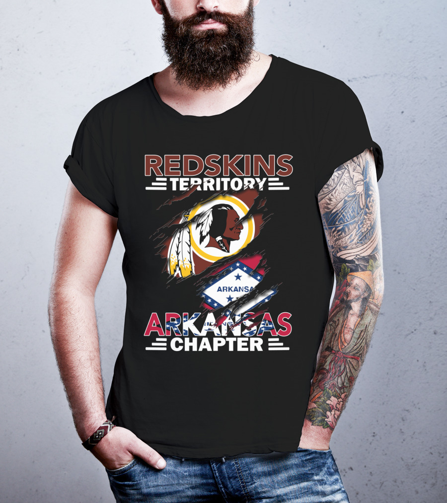 Redskins Territory Arkansas Chapter Nfl Logo With State Flag T-Shirt