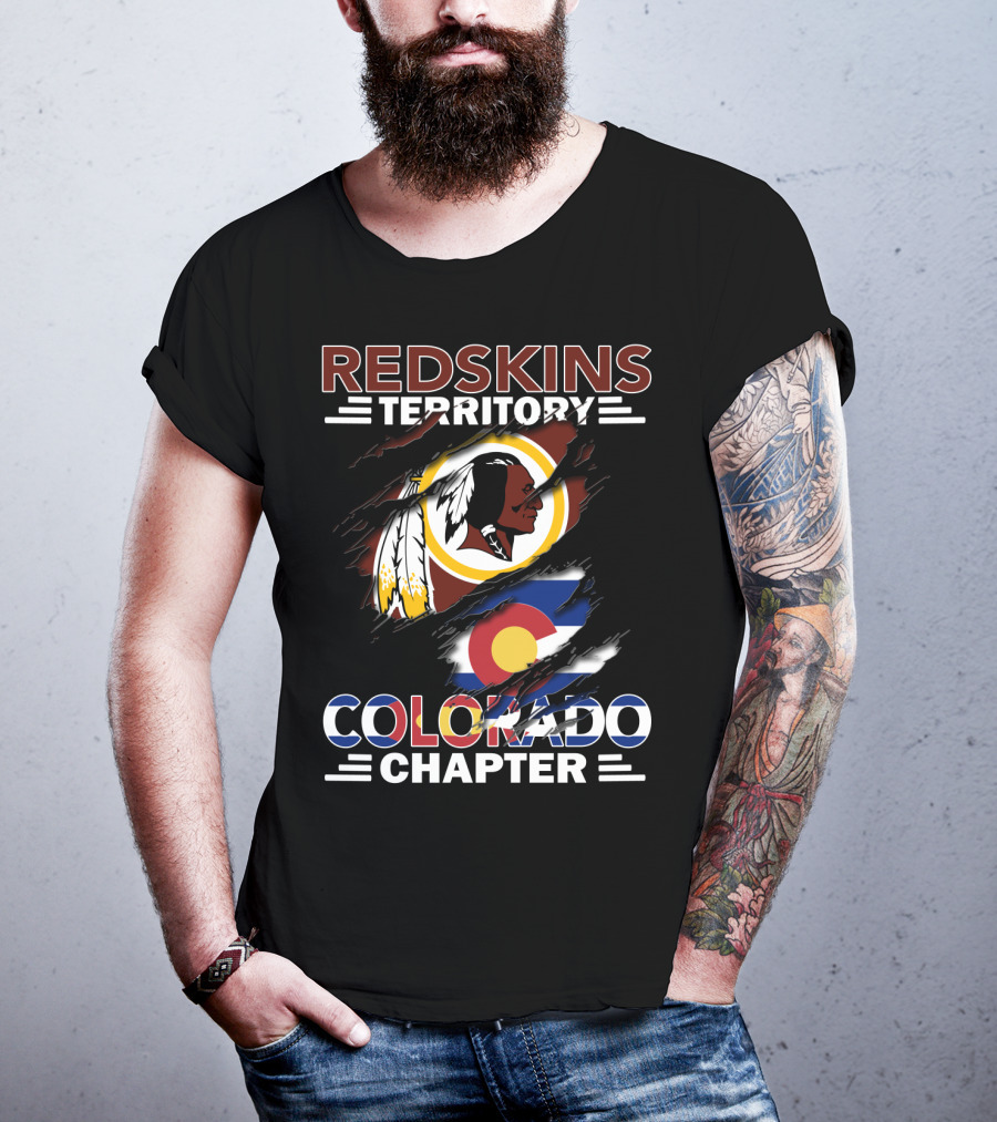 Redskins Territory Colorado Chapter Iconic Team Logo And State Pride T-Shirt