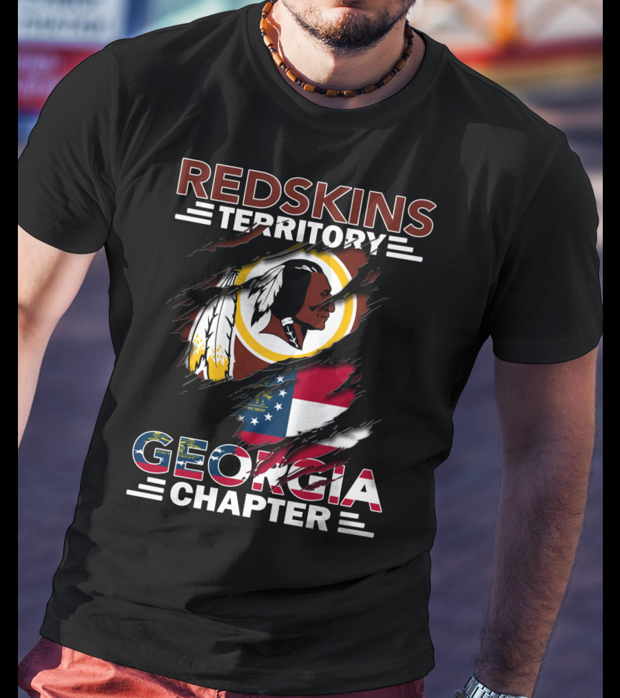 Redskins Territory Georgia Chapter Washington Football Team Georgia Flag T-Shirt