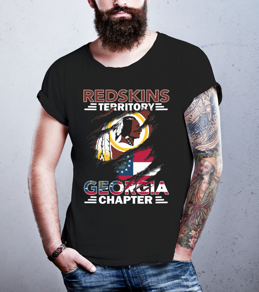 Redskins Territory Georgia Chapter Washington Football Team Georgia Flag T-Shirt
