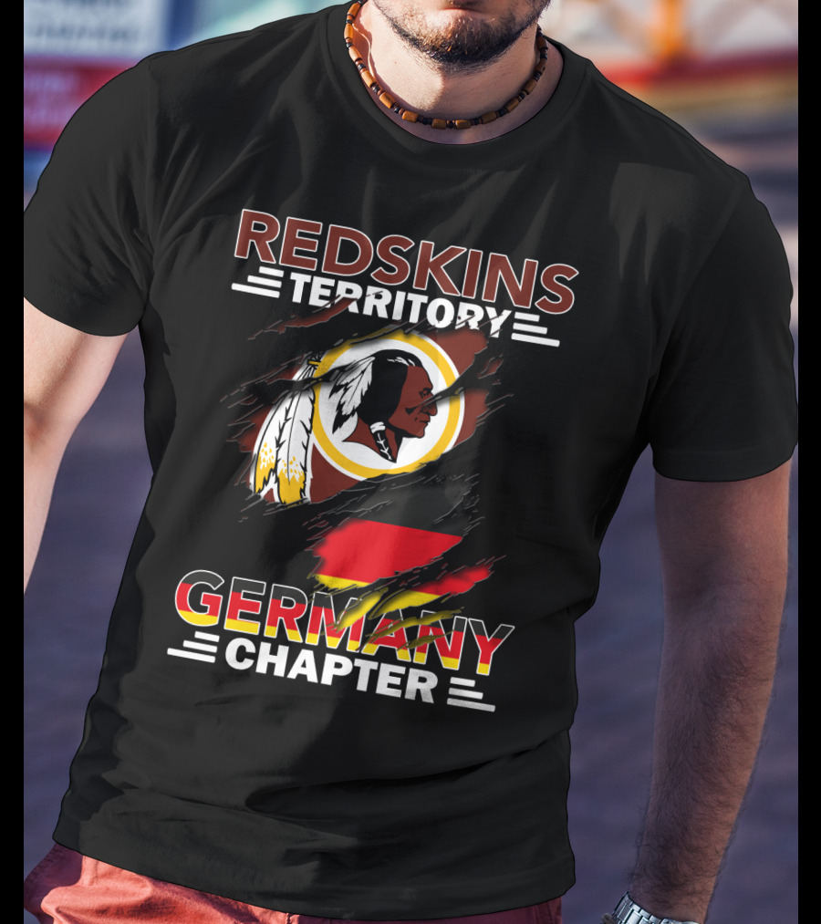 Redskins Territory Germany Chapter Football Fan Logo With Flag T-Shirt