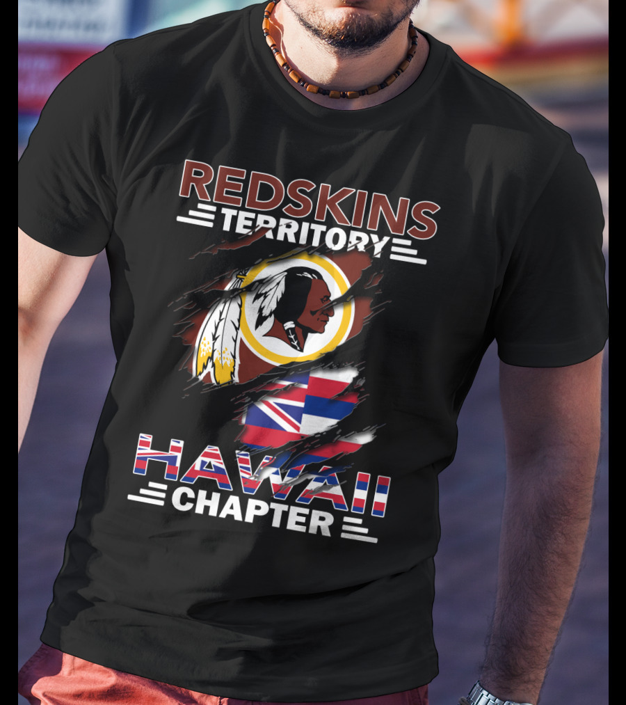 Redskins Territory Hawaii Chapter Redskins Logo Hawaiian Flag T-Shirt