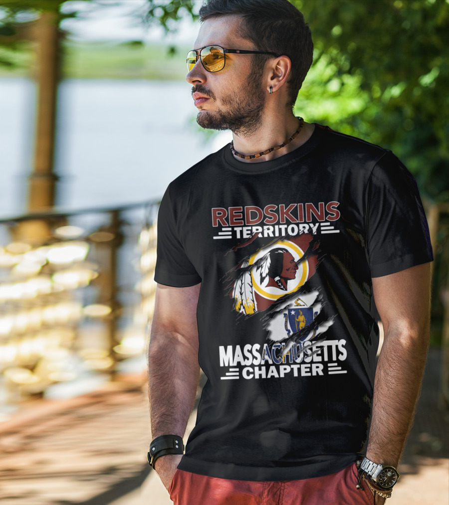 Redskins Territory Massachusetts Chapter Logo With State T-Shirt