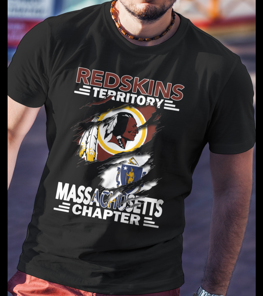 Redskins Territory Massachusetts Chapter Logo With State T-Shirt